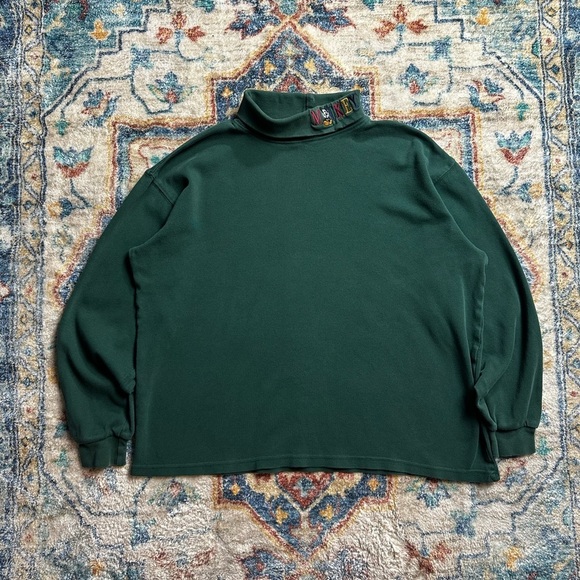 Vintage Disney Mickey Mouse Turtleneck Long Sleeve T-shirt - Picture 1 of 5